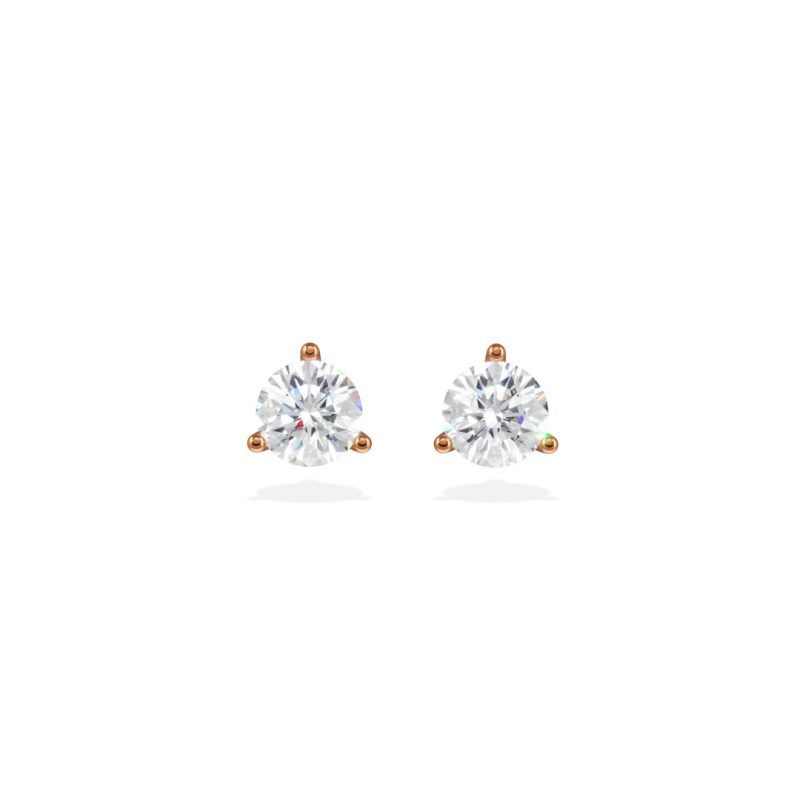 Earrings Pure 05ct x2 - 18k rose gold lab grown diamond Loyale Paris