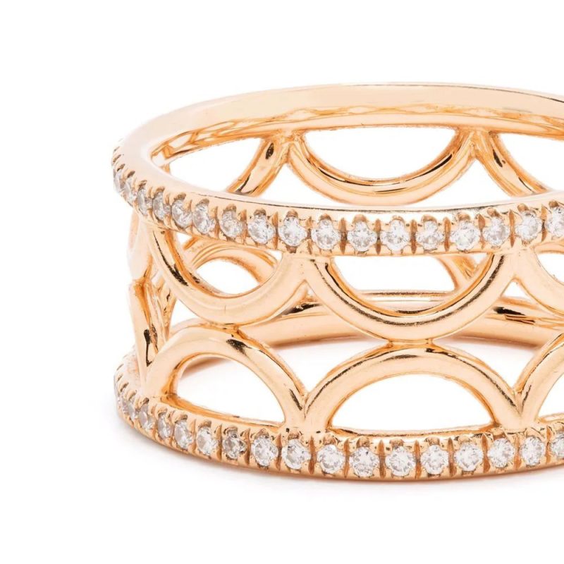 Ring Band Perpétuelle semi-pavée - 18k rose gold lab grown diamond Loyale Paris