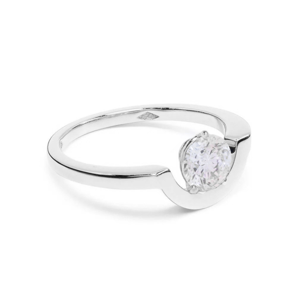 Ring Intrépide petit arc 1ct - 18k white gold lab grown diamond Loyale Paris 1