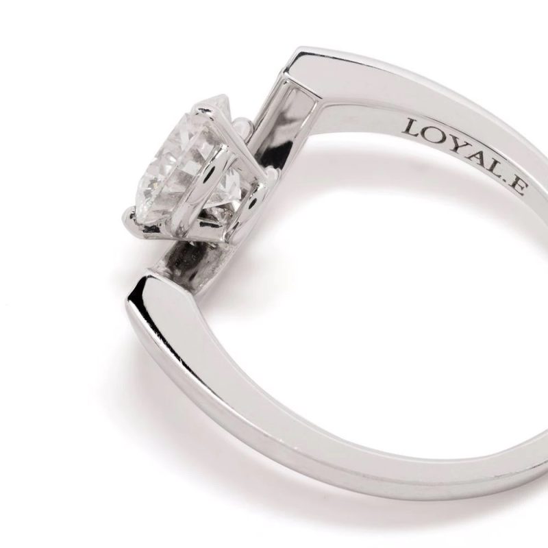 Ring Intrépide grand arc 1ct pavée - 18k white gold lab grown diamond Loyale Paris 4