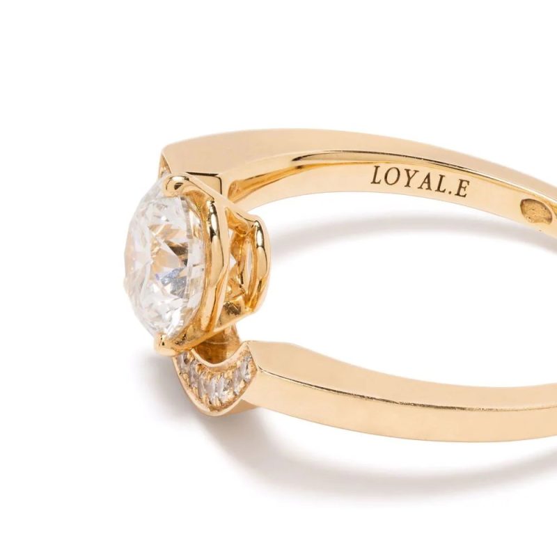 Ring Intrépide grand arc 1ct pavée - 18k yellow gold lab grown diamond Loyale Paris 5