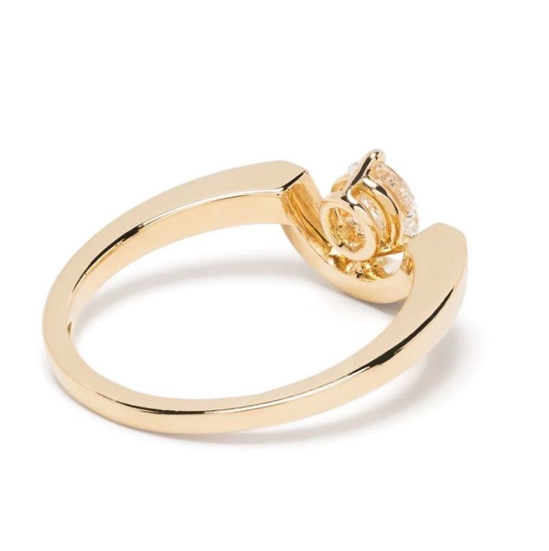 Ring Intrépide petit arc 05ct pavée- 18k yellow gold lab grown diamond Loyale Paris 4