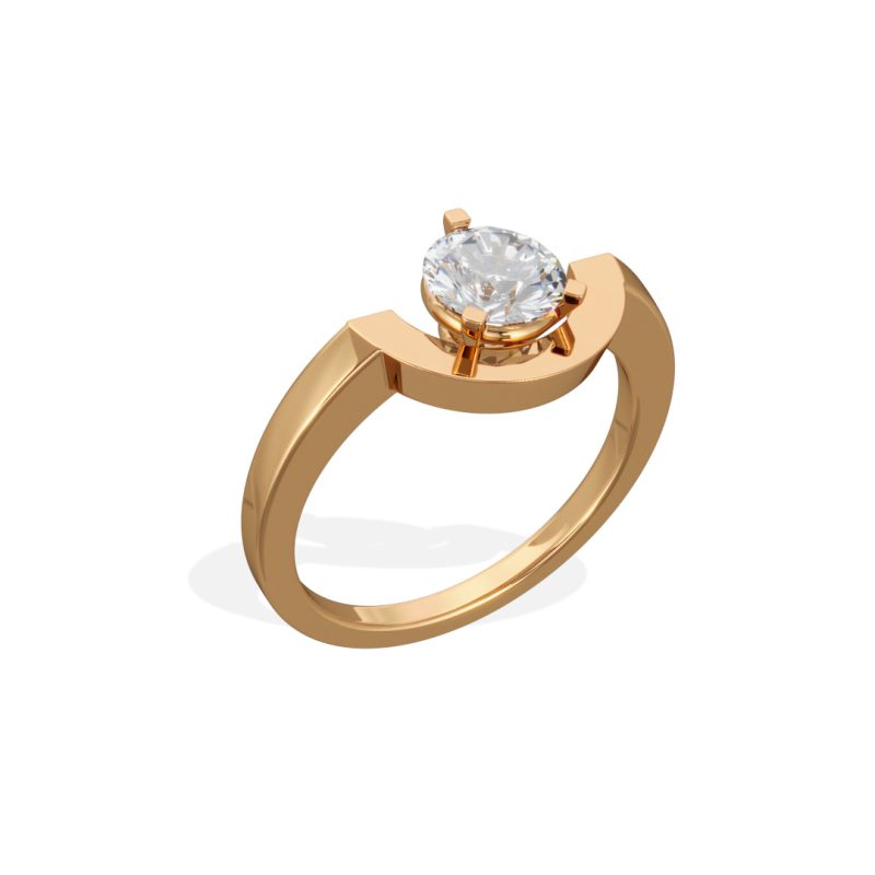 Ring Intrépide petit arc 1ct - 18k yellow gold lab grown diamond Loyale Paris 4