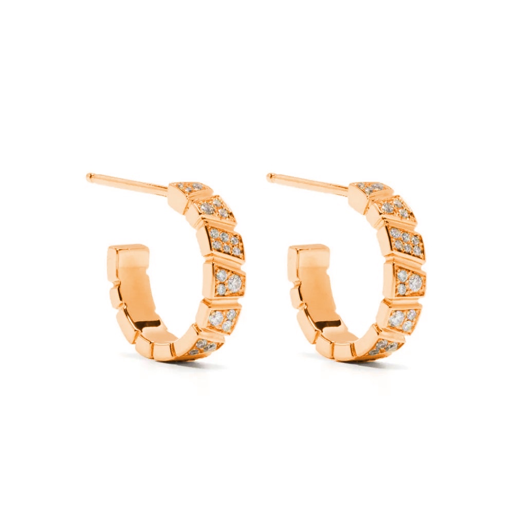 Earrings Ride & Love pavées Small - 18k recycled rose gold lab grown diamonds loyale paris fine jewelry 1