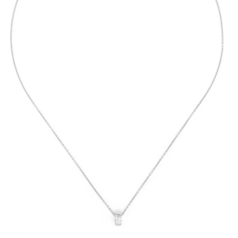 Necklace Ride & Love semi-pavé Small - 18k recycled white gold lab grown diamonds loyale paris fine jewelry 2