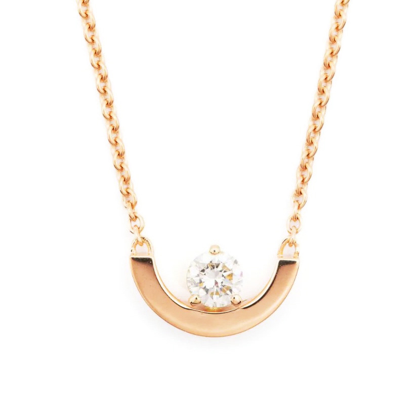 Necklace Intrépide Petit Arc 0.25ct - 18K rose gold lab grown diamond Loyale Paris 1