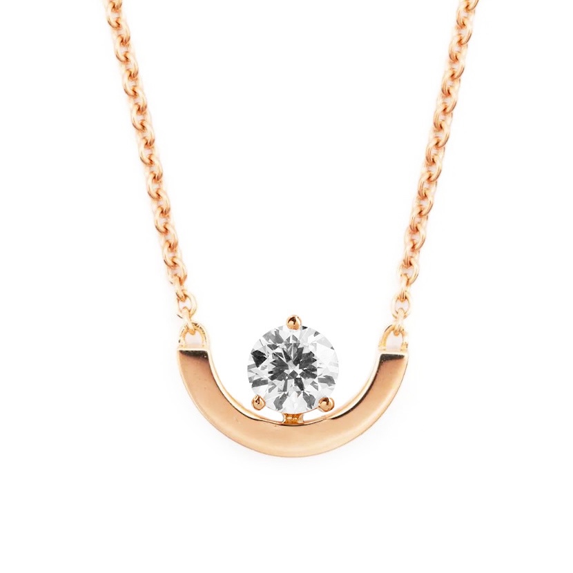 Necklace Intrépide Petit Arc 0.5ct - 18K rose gold lab grown diamond Loyale Paris 1