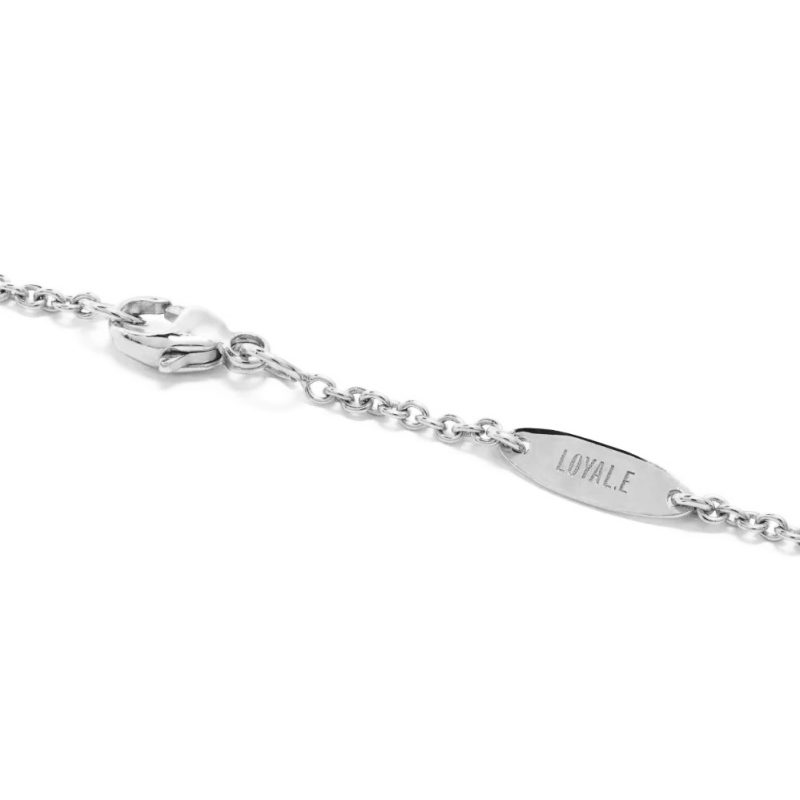 Necklace Intrépide Petit Arc Pavé 1ct - 18K white gold lab grown diamond Loyale Paris 4