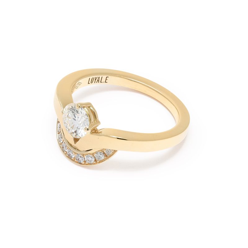 Ring Emblème 0.5ct semi-pavée - 18k yellow gold 2