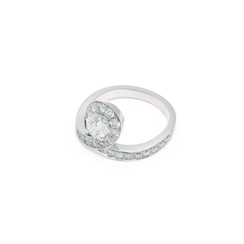 Solitaire Lien Éternel 0.5ct pavé - 18k gold 2